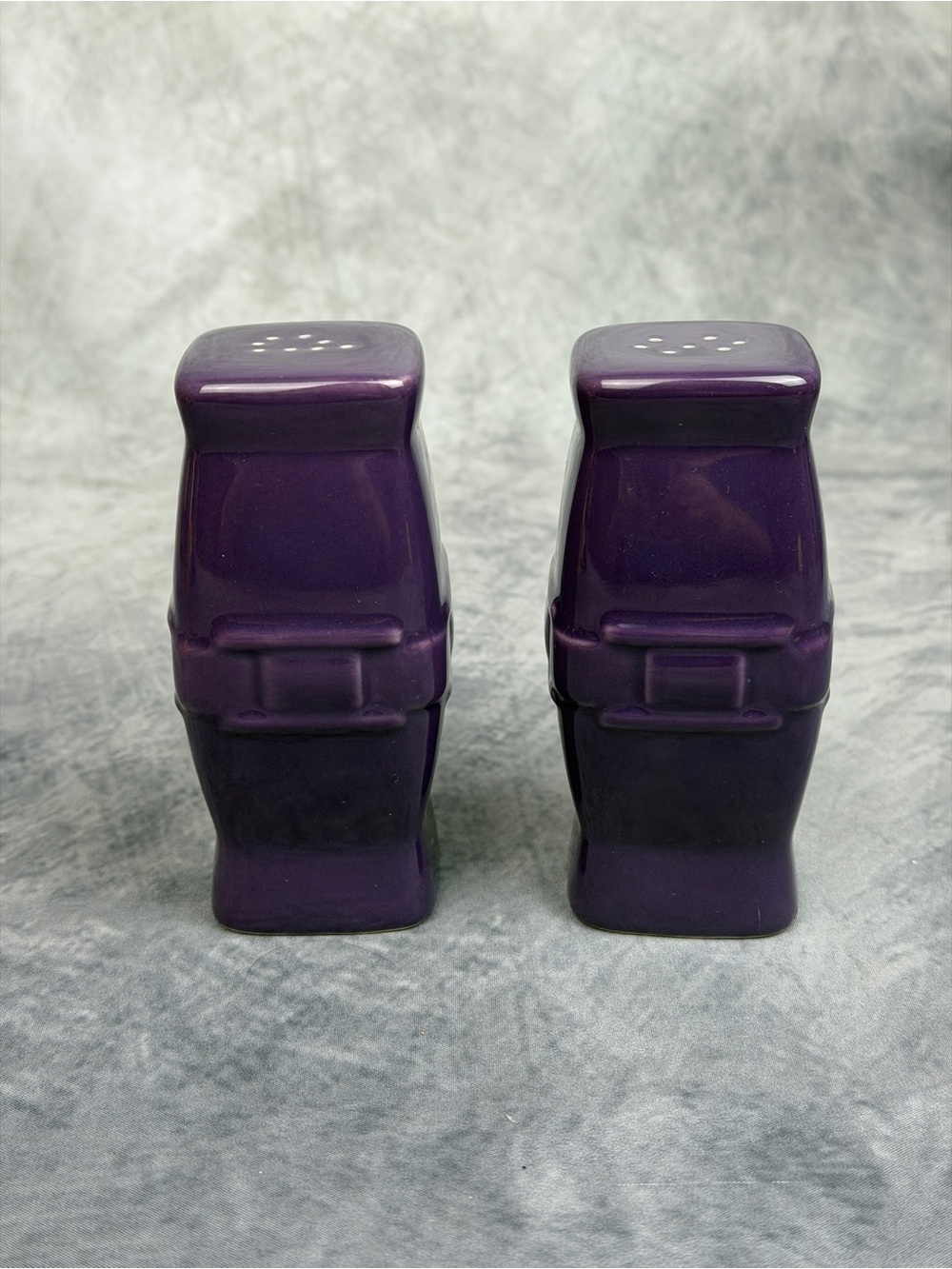 Longaberger Traditions Eggplant Purple Salt Pepper Shakers Set 4.25"